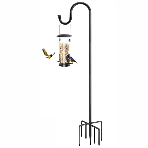ANIDEER 72" Shepherds Hooks for Outdoor, Heavy Duty Garden Bird Feeder Pole for Hanging Bird Feeder, Plant Baskets, Solar Light Lanterns, Outdoor