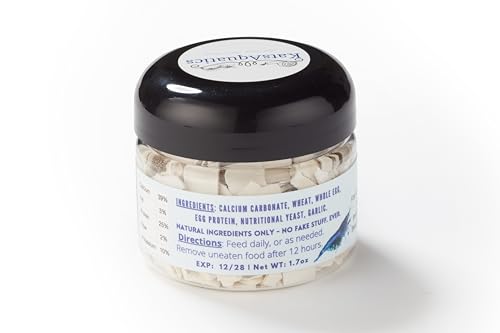 Calcium + Protein, for Strong Shells, Healthy Molts, 100% Natural, Does Not Dissolve in Water, Fast Sinking for Aquatic Shrimp, Snails, Plecos and