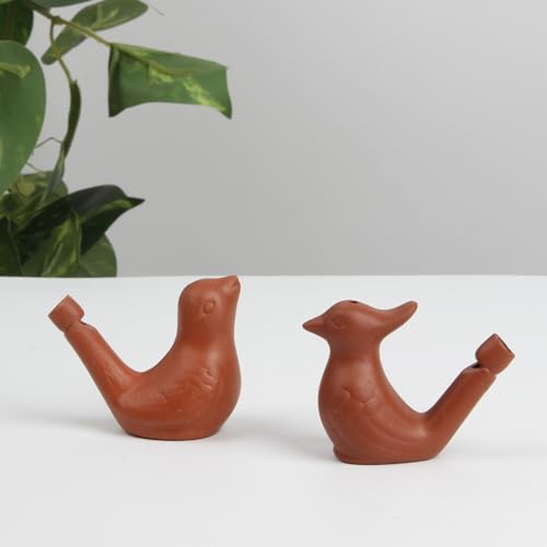 2Pcs Bird Water Whistles, Funny Ceramic Water Whistles, Warbler BirdWhistles Noise Makers, Purple Clay Pottery Waterfowl Whistle for Birthday Favors
