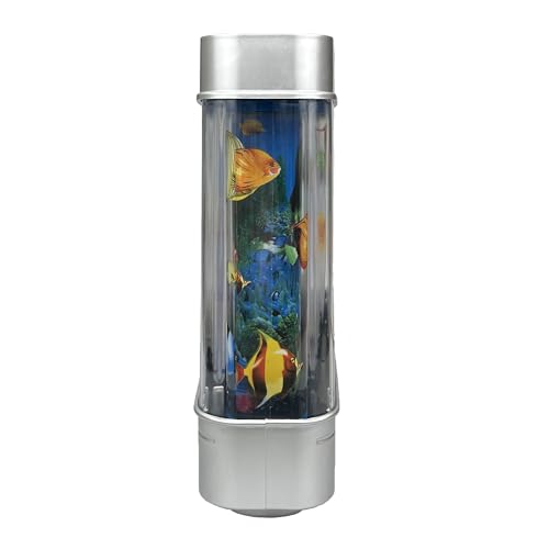 Tokenkuko Fake Motion Fish Tank Mini Aquarium, Artificial Tropical Decorative Lamp Night Light with Moving Fish, Gift for Kids(US Plug)