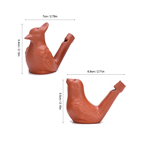 2Pcs Bird Water Whistles, Funny Ceramic Water Whistles, Warbler BirdWhistles Noise Makers, Purple Clay Pottery Waterfowl Whistle for Birthday Favors