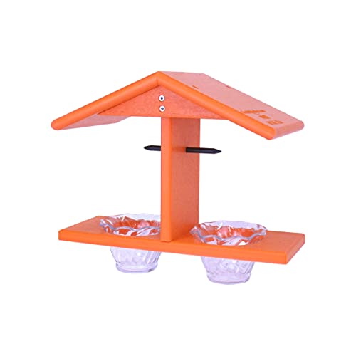 Oriole Bird Feeder, Double-Cup Jelly Oriole Feeder with Pegs for Orange Halves (Orange)