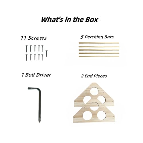 Large Wooden Pine Chick Perch Roosting Bar for Baby Chicks Brooder Coop, Chicken Training Toy Stand