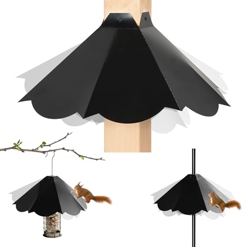 Oversized 21 Inch Metal Squirrel Baffle, Chew-Proof Weatherproof Squirrel Guard for Bird Feeder Pole and 4x4 Post, Outdoor Hanging Squirrel Proof