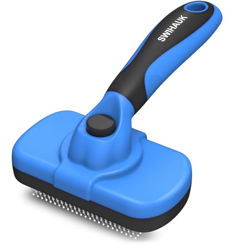 Swihauk Self Cleaning Slicker Brush - Skin Friendly Deshedding Grooming Tool for Dogs & Cats, Suitable for Shedding & Haired Pets, with Pet Supplies