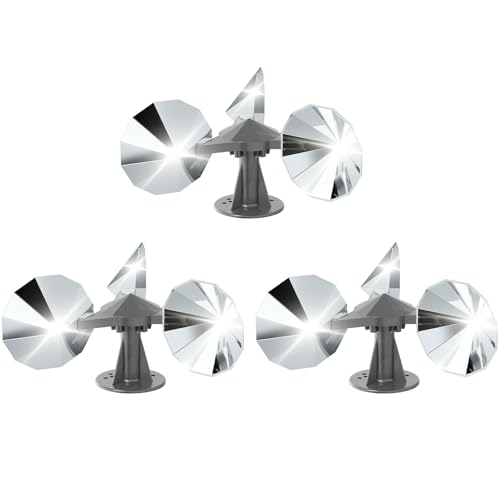 OFFO 3 PCS Bird Scare Reflective Device, Bird Reflector with Plastic Base for Outside, Keep Pigeon Woodpeckers and Sparrows Away for Outdoor Boats