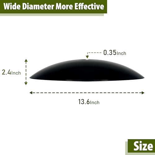 13" Bird Feeder Rain Guard, Hummingbird Feeders Shade Dome Cover, Hanging Baffle for Bird Feeder Pole,Smart Birds Feeder Umbrella (Black), 1 Pack