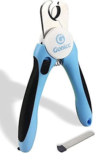 gonicc Dog & Cat Pets Nail Clippers and Trimmers - with Safety Guard to Avoid Overcutting, Free Nail File, Razor Sharp Blade - Professional Grooming