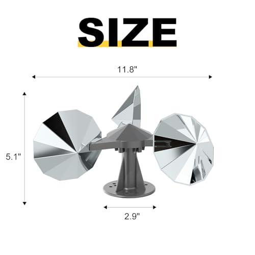 OFFO 3 PCS Bird Scare Reflective Device, Bird Reflector with Plastic Base for Outside, Keep Pigeon Woodpeckers and Sparrows Away for Outdoor Boats