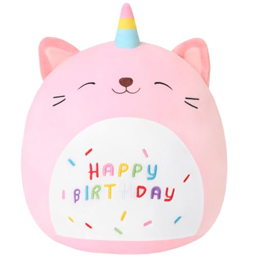SQEQE Unicorn Cat Plush Kawaii Birthday Cat Plushies Pillow Cat Stuffed Animal Toy Soft Plushie Doll Gifts for Kids Decor(Caticorn, 8 Inch)