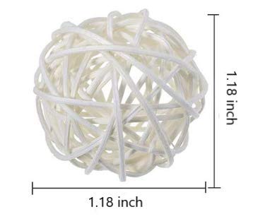 20 Pcs Colorful Handmade Wicker Rattan Balls Decorative, Pet Bird Chew Toy Party Wedding Table Decoration Decorative Crafts Hanging DIY Accessories