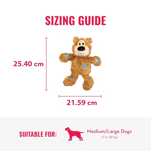 KONG Wild Knots Bears - Durable Dog Toys with Internal Knotted Ropes and Minimal Stuffing for Less Mess (Assorted Colors) (Medium/Large)