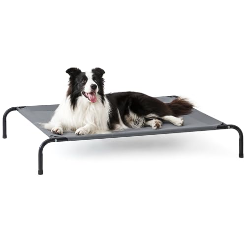 Love's cabin Elevated Cooling Dog Bed for Large Dogs, Portable Indoor & Outdoor Raised Pet Dog Cat Cot, Durable Summer Frame with Breathable Mesh