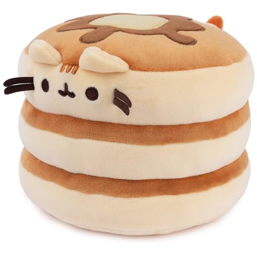 GUND Pusheen the Cat Pancake Squisheen Plush, Squishy Toy Stuffed Animal for Ages 8 and Up, Brown, 6”