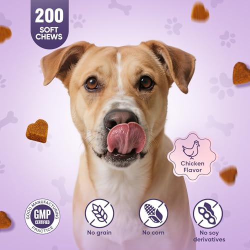 Glucosamine for Dogs 200pcs Joint Support Supplement Dog Hip and Joint Chondroitin Chews Treats with MSM Dog Joint Pain Relief Mobility Supplements