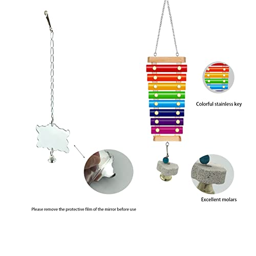 6 Packs Chicken Toys for Coop Accessries, Chicken Swing Toys for Chicken Hens, Chicken Xylophone Toys and Mirror, Vegetable Hanging Feeder, Veggies