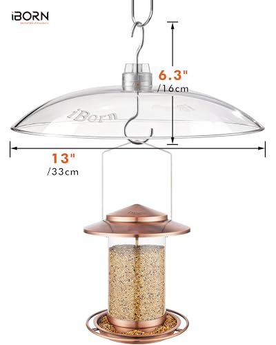 iBorn Baffles for Bird Feeders, 13” Bird Feeder Cover for Rain Guard, Birds Feeders Rain Guard, Full Protection for Feeders for Outdoors, Chew-Proof