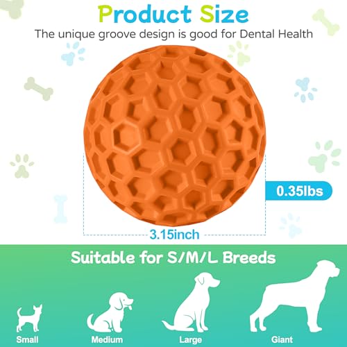 havit Indestructible Squeaky Dog Balls for Aggressive Chewers, Interactive Dog Toys to Keep Them Busy, Rubber Dog Chew Toy for Large Medium Breeds
