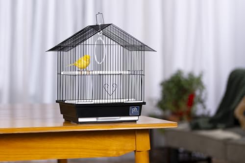 Prevue Pet Parakeet Manor Bird Cage with Handle - Versatile Carrier for Home or Travel, Small Bird Accessories, Easy Storage, Ideal for Canaries