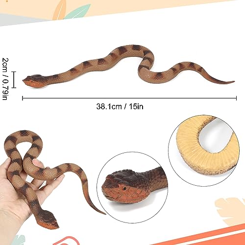 2Pcs Realistic Fake Snakes Toy Lifelike Rubber Rattlesnake Snake -to Keep Birds Away- Garden Plastic Scare Birds for Prank Stuff or Halloween