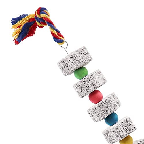 2 Pack Large Chicken Chewing Toy, Chick Beak Grinding Calcium Stone with Bells, Cage Accessories for Bird Parrot Cockatiel Parakeet Budgies Rat