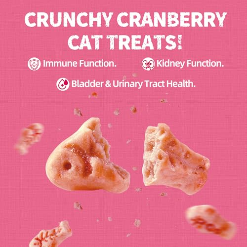 Just Try 13.4 OZ Urinary Tract Health Cat Treats for Indoor Cats, Cranberry & D-Mannose for Kidney Bladder and UT Support, Health Cat Supplement