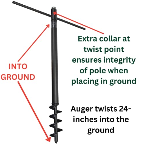 JCS Wildlife Universal Mounting Pole Kit for Bird Houses & Feeders, Heavy-Duty Steel Pole with Threaded Connections, Top or Side Mount, 55" Tall