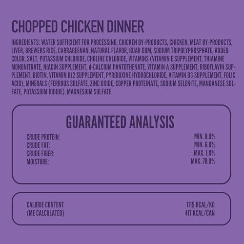 A Strong Heart Wet Dog Food, Chopped Chicken Dinner — Real Chicken & Liver — Complete & Balanced for All Life Stages, Made in USA — 13.2 oz Cans