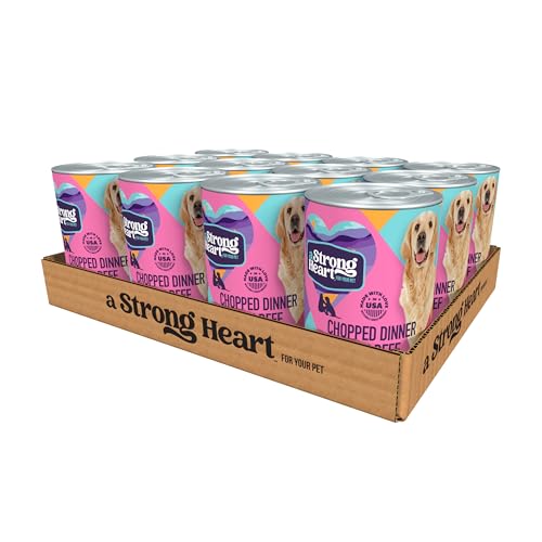 A Strong Heart Wet Dog Food, Chopped Beef Dinner — Real Beef & Chicken, Complete & Balanced for All Life Stages, Made in USA by Simmons Pet Food