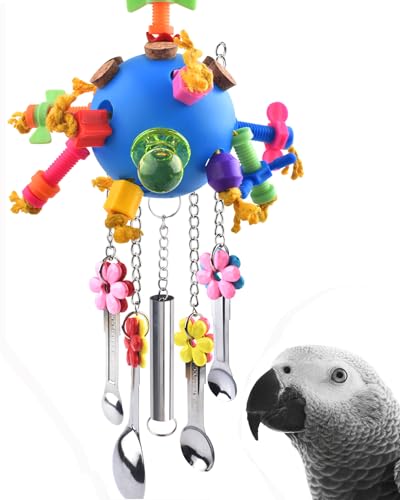 KATUMO Bird Toys, Parrot Pull Spoons Colorful Acrylic Stick Toys Bird Chew Toys for  Parrot, African Grey, Conure, Caique, Quaker, Small Cockatoo