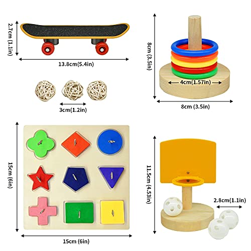 Bird Toys,Parrot Training Toys for Lovebird,Five-Types Parakeet Toys Sets for Conure, Cockatiel,12 PCS Parrot Intelligence Toy,Basketball