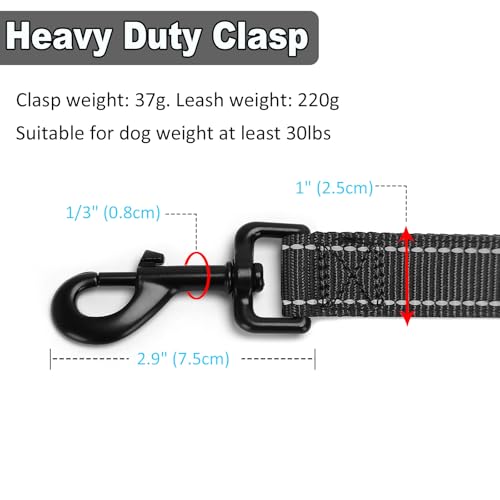 3 Handle Dog Leash 10FT Triple Handle Reflective Large Medium Dog | Multi Handles Heavy Duty Training Lead with Padded Traffic Handles for Control