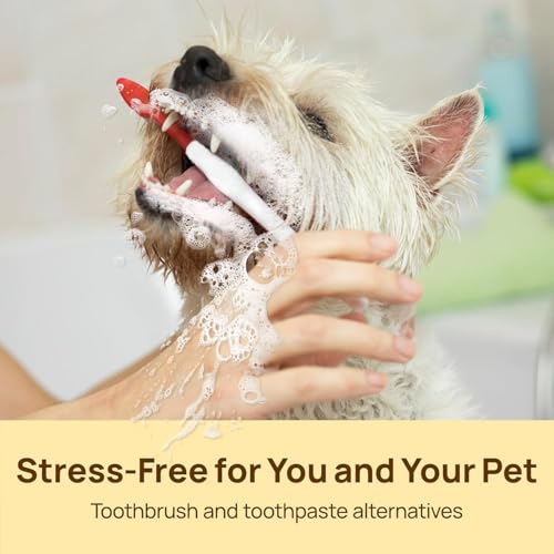 HICC Pet Teeth Cleaning Wipes for Dogs & Cats, Vet-Recommended Remove Bad Breath & Plaque & Tartar Buildup, Dog Tooth Brushing Kit, Dog Breath