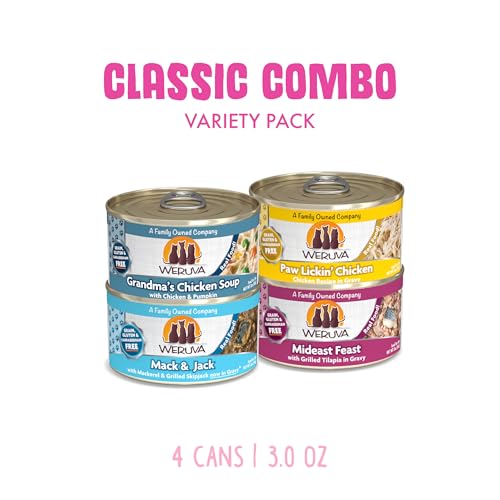 Weruva Classic Cat Food, Classic Combo Trial Variety Pack, 3oz Can, Pack of 4