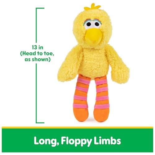 GUND Sesame Street Official Big Bird Take Along Buddy Plush, Premium Plush Toy for Ages 1 & Up, Yellow, 13”