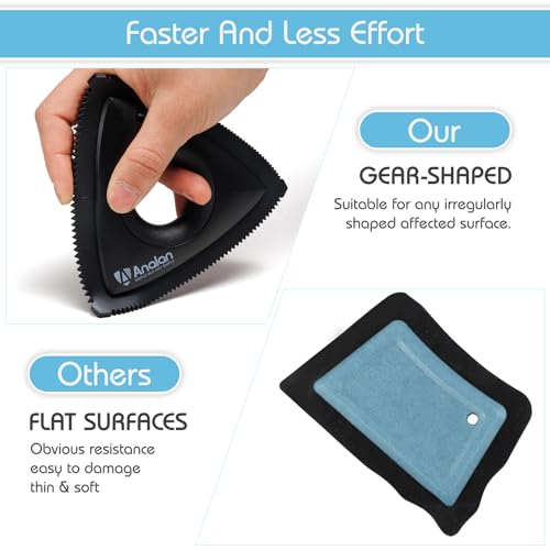 Analan Mini Pet Hair Remover for Car Detailing Supplies, Carpet Dog Hair Remover for Car Interior, Triangle Dog Hair Remover for Auto Detailing