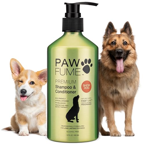 PAWFUME Deshedding Dog Shampoo and Conditioner, Show Dog, 1-Pack – Nourish & Detangle for Silky Soft Coat – Probiotic, Deep-Cleaning, pH-Balanced