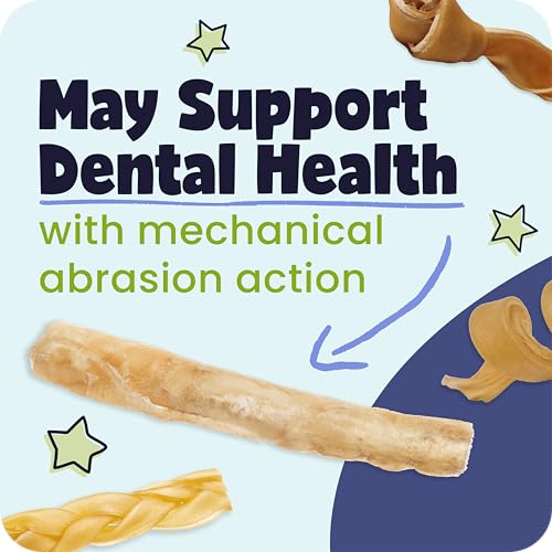 Pawstruck All Natural 11-12" Roasted Collagen Sticks for Dogs – Low Odor & Long-Lasting Bully Stick & Rawhide Alternative, Single Ingredient, Vet