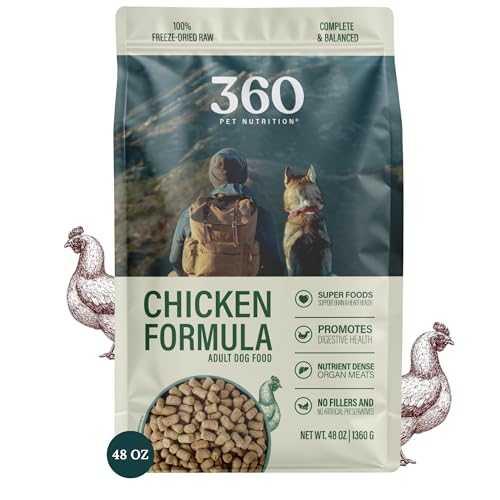 360 Pet Nutrition Freeze-Dried Raw Dog Food – Chicken, Grain-Free, 48 oz