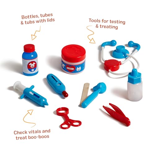 Melissa & Doug Examine and Treat Pet Vet Play Set, 24-Piece Animal Doctor Playset with Dog & Cat Plushies, Pet Doctor Kit & Accessories, Preschool