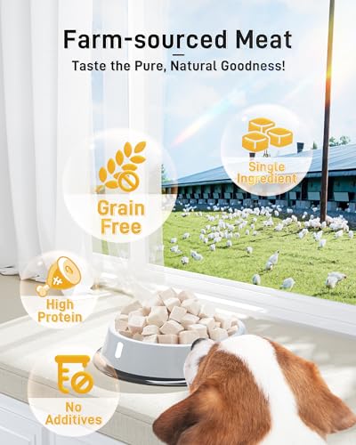 Freeze Dried Chicken Cats & Dogs Treats, 17.63 oz(1.1LB), High Protein Single Ingredient - No Additives | Grain Free | Training & Nutrition