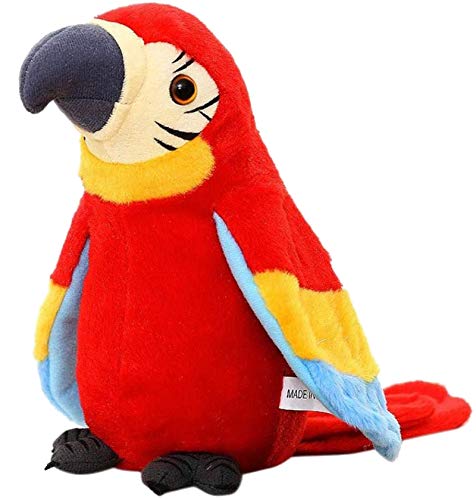Talking Macaw Parrot Repeat What You Say Stuffed Animal Plush Toy Electronic Record Animated Bird Shake Wings Speaking Parrot Pet Plush Interactive