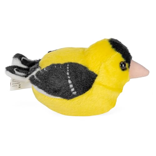 Wild Republic Audubon Birds American Goldfinch Plush with Authentic Bird Sound, Stuffed Animal, Bird Toys for Kids and Birders