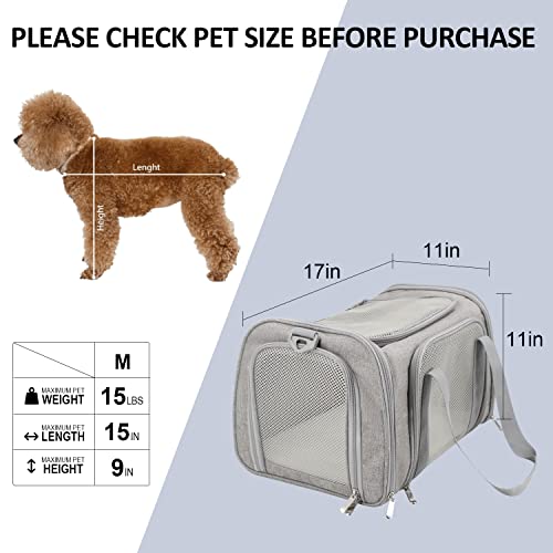 Henkelion Cat Carriers Dog Carrier Pet Carrier For Small / Medium Cats Dogs Puppies (Up To 15lbs), TSA Airline Approved Small Dog Carrier Soft Sided