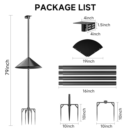 Smart Bird Feeder Pole Stand with Proof Squirrel Baffle - Dia 1 Inch Bird House Pole 79", Feeding Station for Outdoors Heavy Duty, Compatible Post