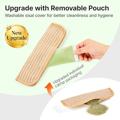Potaroma Cat Toys Pack of 2 with 6000mg A+ Organic Catnip, Soft Sisal Material Indoor Kitten Scratching and Kicker Toys, Drives Bored Cats Crazy with