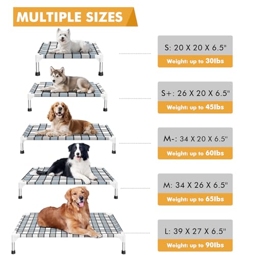 Caghash Elevated Outdoor Raised Dog Bed Outdoor Dogs Bed Lifted Pet Bed Dog Cot for Medium Pet Taste Life, Start with A Pet Bed 34'' x 26'' x 6.5''