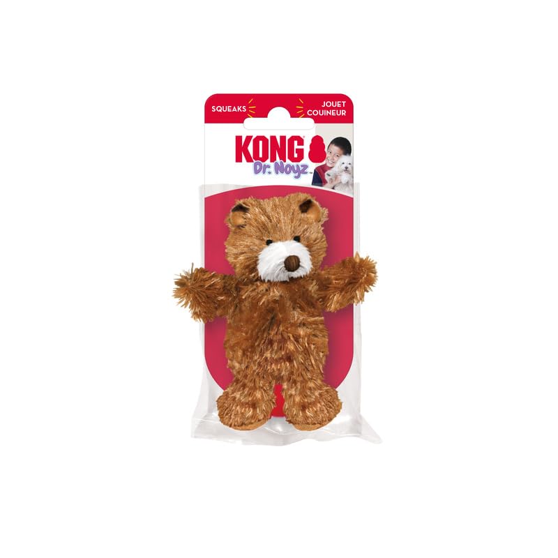 KONG Low Stuffing with Squeaker Dog Toy, X-Small, 3 Animals, Bear, Duck, Frog