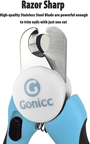 gonicc Dog & Cat Pets Nail Clippers and Trimmers - with Safety Guard to Avoid Overcutting, Free Nail File, Razor Sharp Blade - Professional Grooming