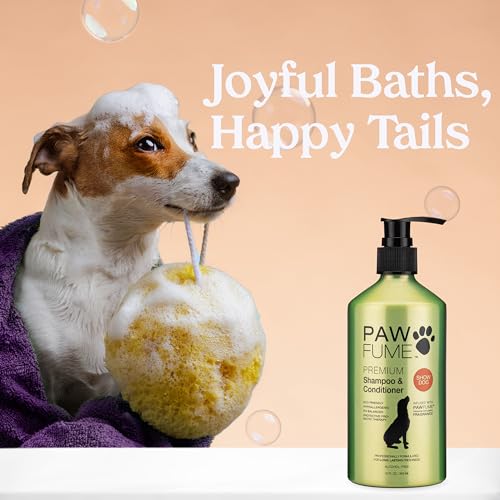 PAWFUME Deshedding Dog Shampoo and Conditioner, Show Dog, 1-Pack – Nourish & Detangle for Silky Soft Coat – Probiotic, Deep-Cleaning, pH-Balanced